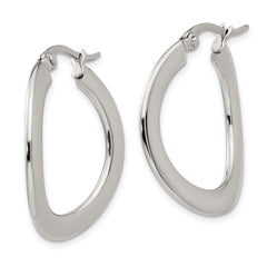 Chisel Stainless Steel Polished Curved Hoop Earrings