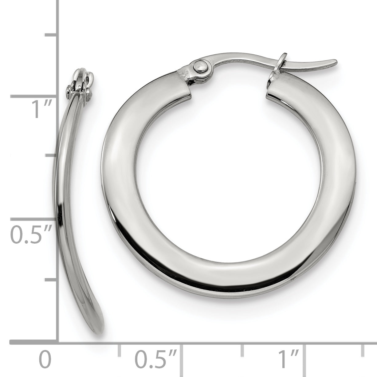 Chisel Stainless Steel Polished Curved Hoop Earrings