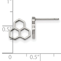 Chisel Stainless Steel Polished Honeycomb Post Earrings