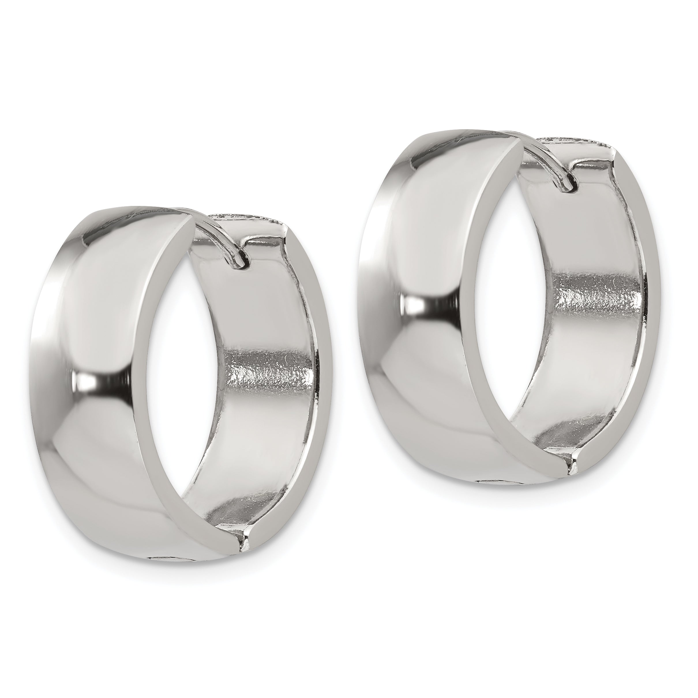 Chisel Stainless Steel Polished 6mm Hinged Hoop Earrings