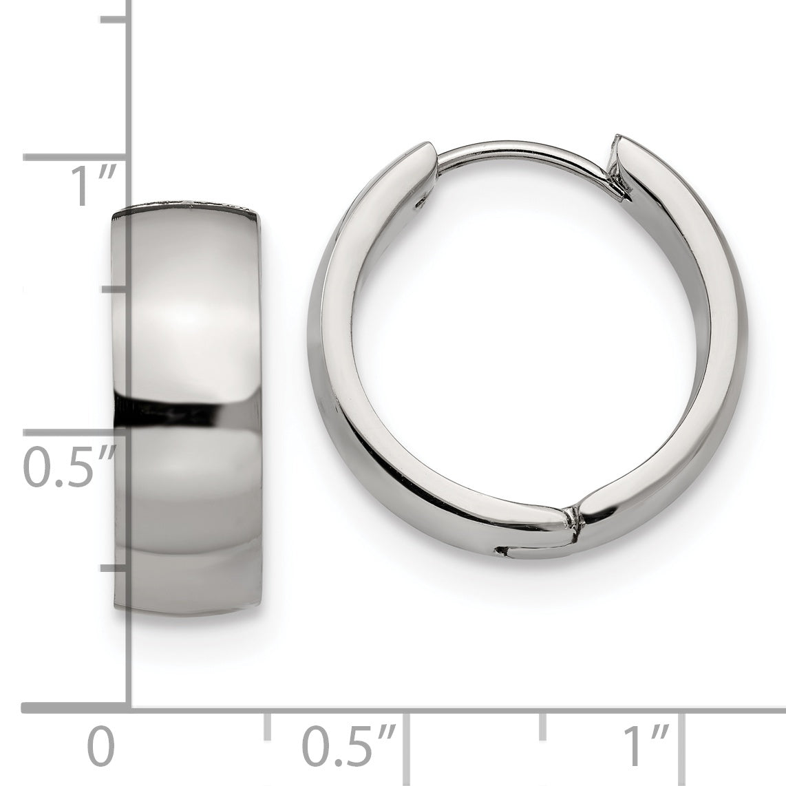 Chisel Stainless Steel Polished 6mm Hinged Hoop Earrings