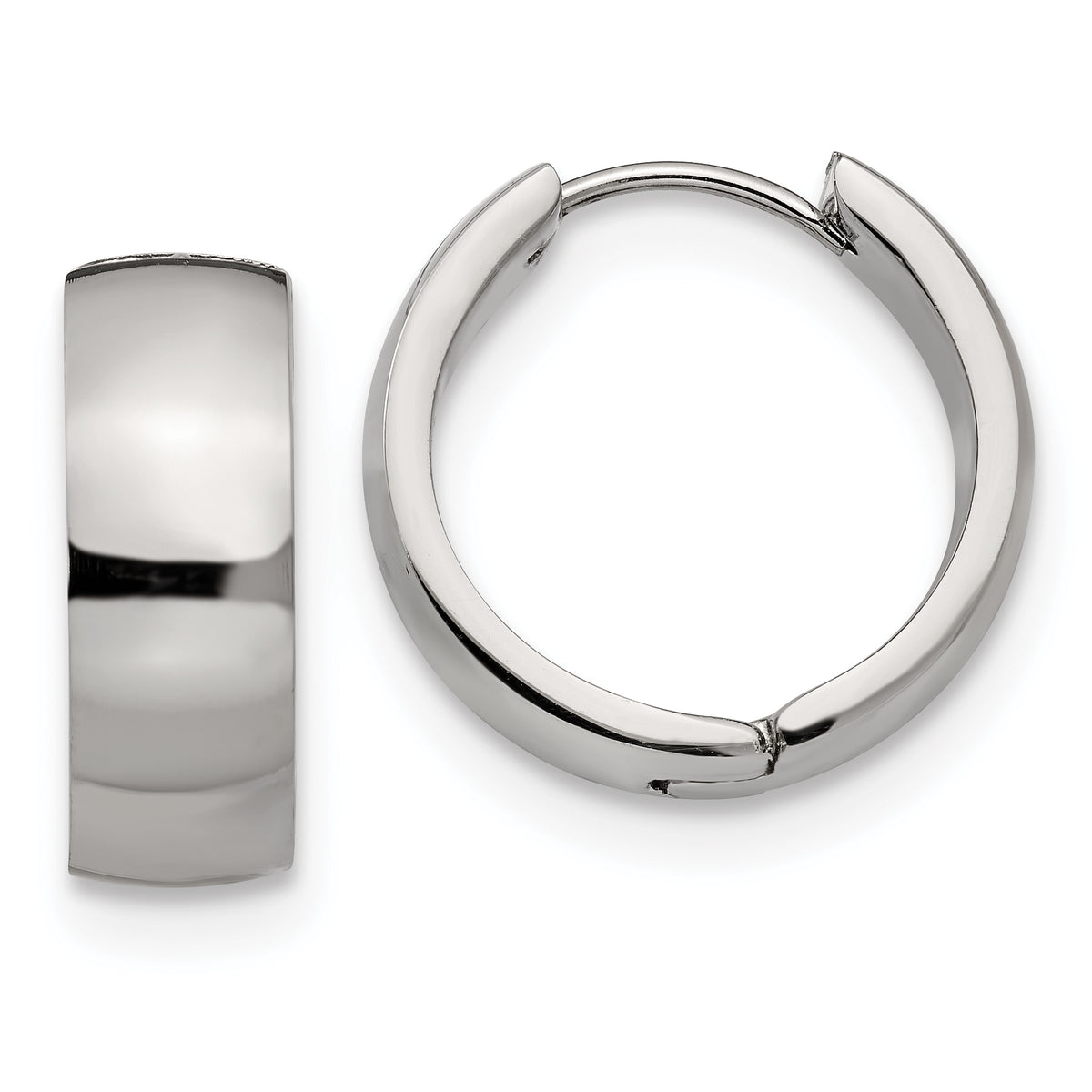 Chisel Stainless Steel Polished 6mm Hinged Hoop Earrings