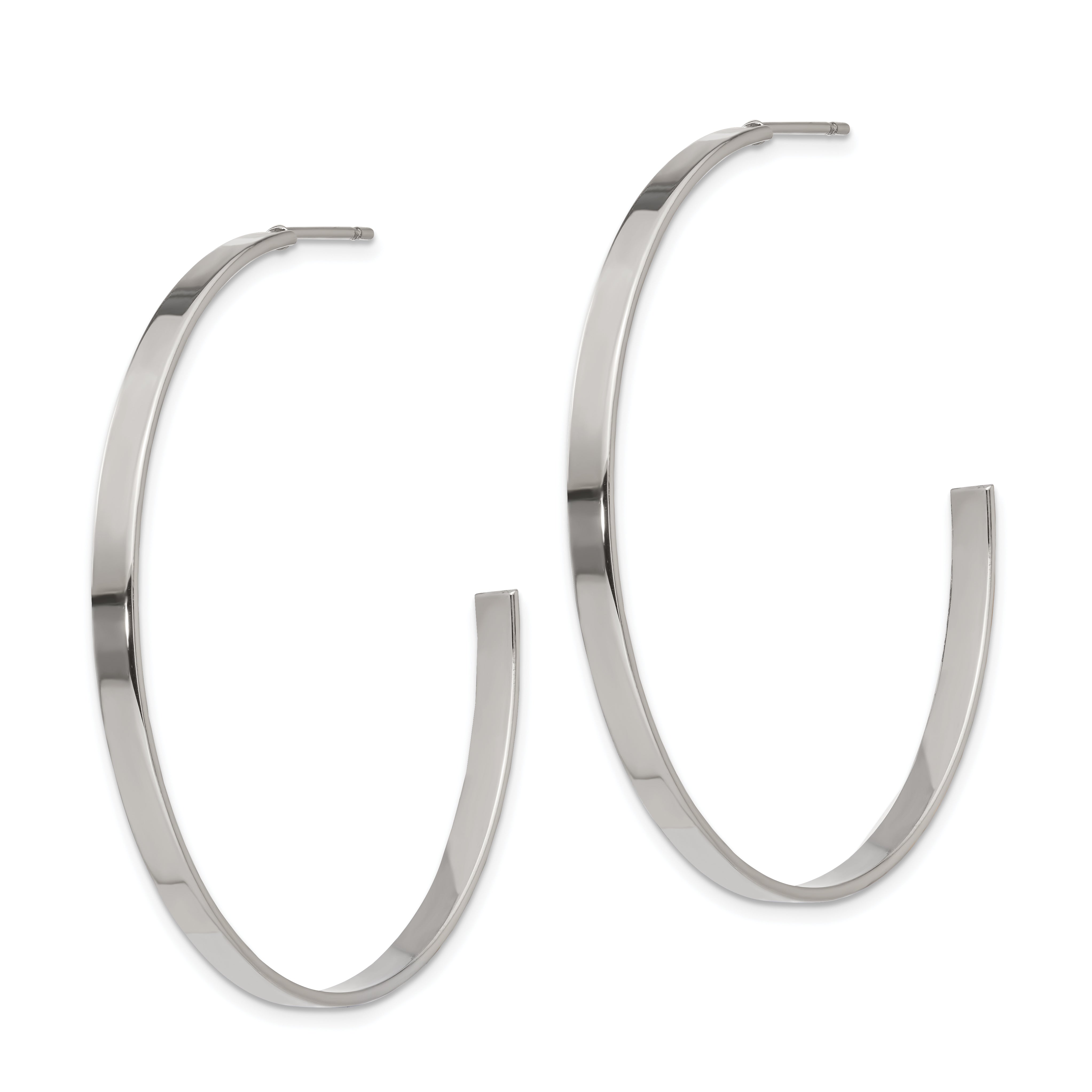 Sophia Jewelers Women's Polished Stainless Steel Hoop Earrings Gift Ready