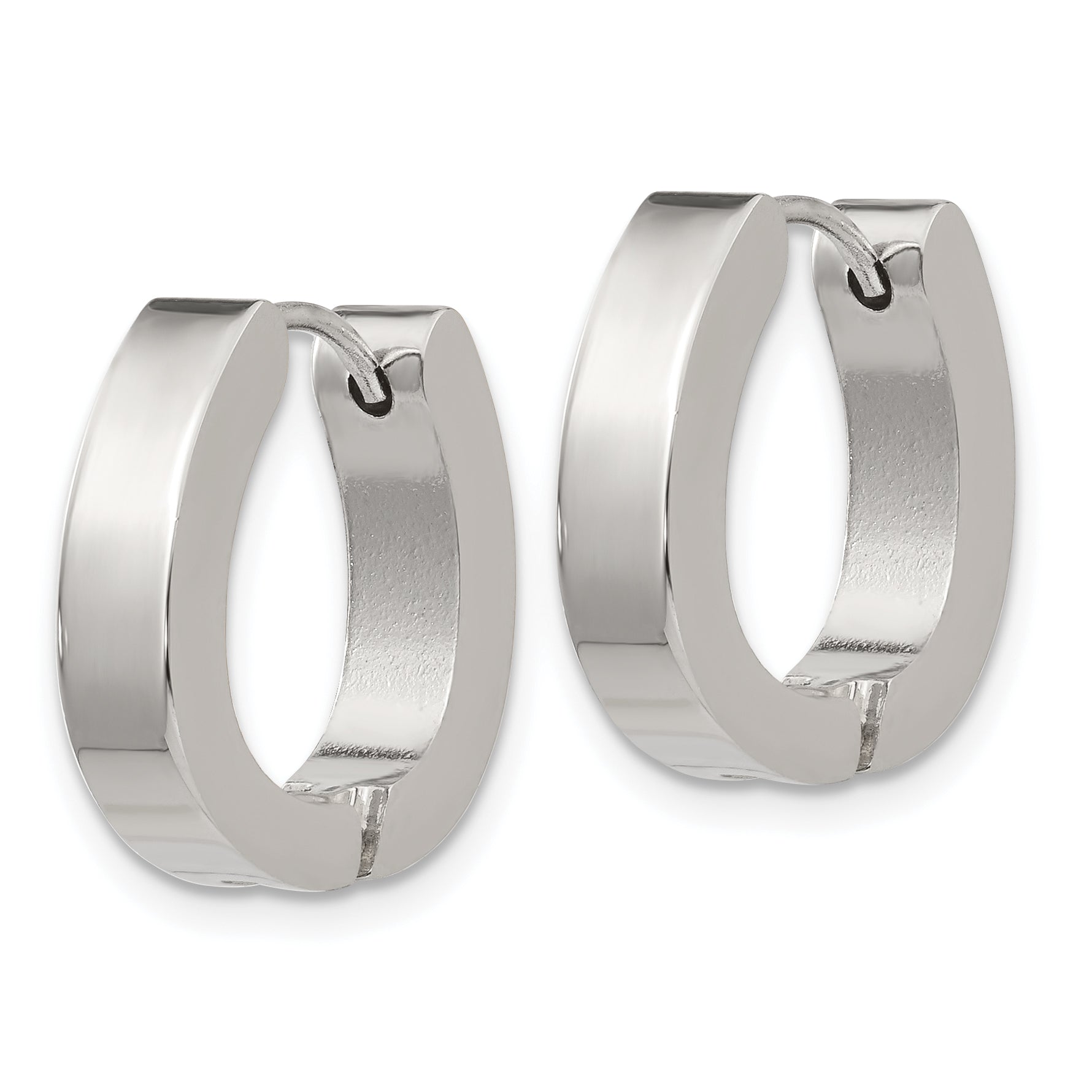 Chisel Stainless Steel Polished 4mm Hinged Hoop Earrings