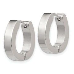 Chisel Stainless Steel Polished 4mm Hinged Hoop Earrings