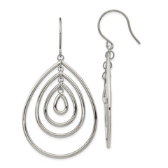 Chisel Stainless Steel Polished Dangle Shepherd Hook Earrings