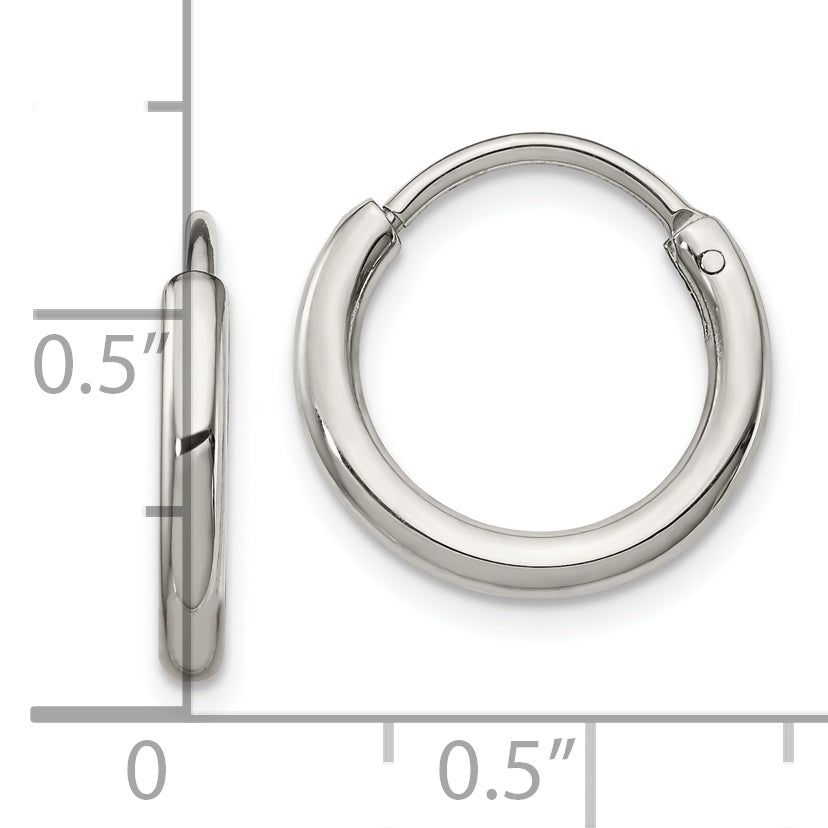 Chisel Stainless Steel Polished 2mm Endless Hoop Earrings