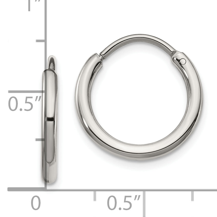 Chisel Stainless Steel Polished 2mm Endless Hoop Earrings