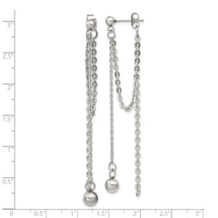 Chisel Stainless Steel Polished Multi Chain Front and Back Post Dangle Earrings