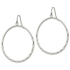 Chisel Stainless Steel Polished Hoop Dangle Shepherd Hook Earrings