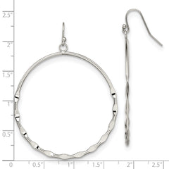 Chisel Stainless Steel Polished Hoop Dangle Shepherd Hook Earrings