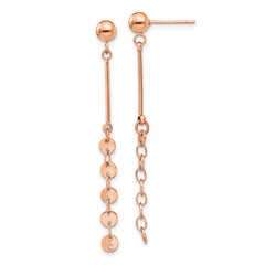 Chisel Stainless Steel Polished Rose IP-plated Post Dangle Earrings