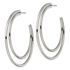 Chisel Stainless Steel Polished Post Hoop Earrings