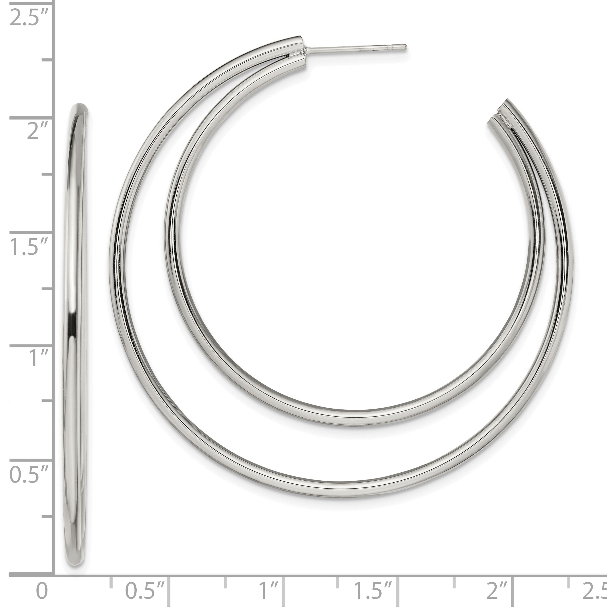 Chisel Stainless Steel Polished Post Hoop Earrings