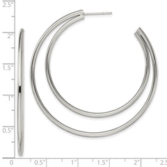 Chisel Stainless Steel Polished Post Hoop Earrings