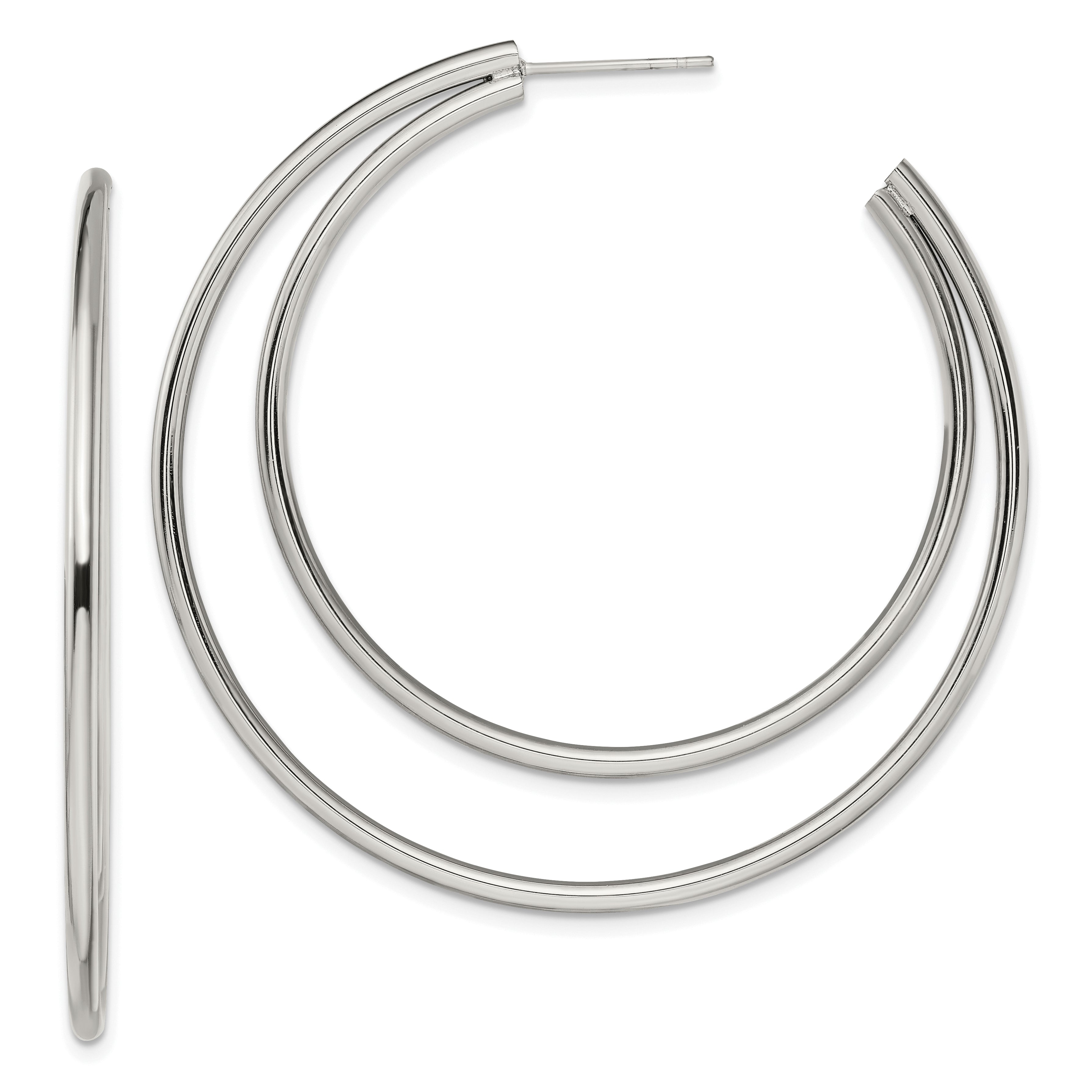 Chisel Stainless Steel Polished Post Hoop Earrings