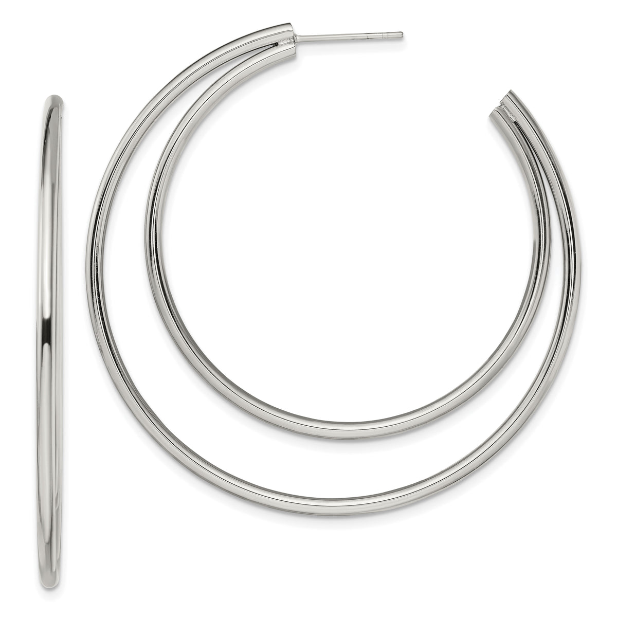 Chisel Stainless Steel Polished Post Hoop Earrings