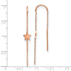 Chisel Stainless Steel Polished Rose IP-plated Star Threader Earrings