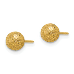 Chisel Stainless Steel Polished Laser cut Yellow IP-plated 6mm Ball Post Earrings