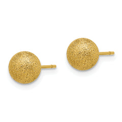 Chisel Stainless Steel Polished Laser cut Yellow IP-plated 7mm Ball Post Earrings