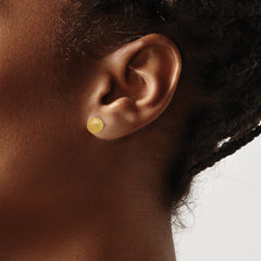 Chisel Stainless Steel Polished Laser cut Yellow IP-plated 7mm Ball Post Earrings