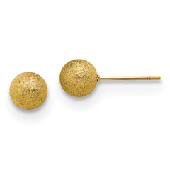 Chisel Stainless Steel Polished Laser cut Yellow IP-plated 7mm Ball Post Earrings