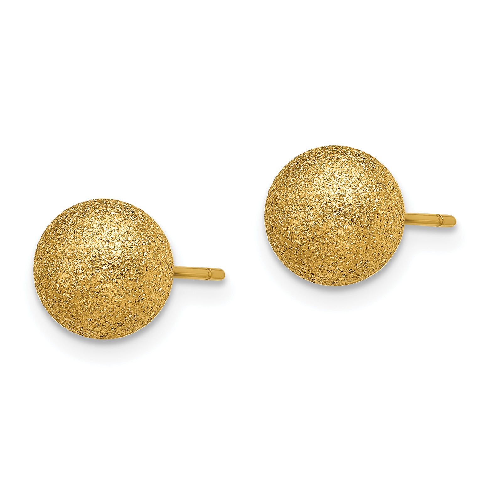 Chisel Stainless Steel Polished Laser cut Yellow IP-plated 8mm Ball Post Earrings