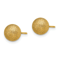 Chisel Stainless Steel Polished Laser cut Yellow IP-plated 8mm Ball Post Earrings