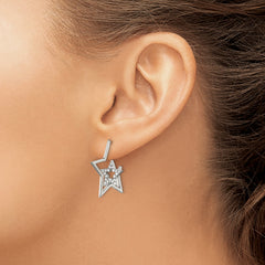 Stainless Steel Post Polished with Swarovski Crystal Star Earrings