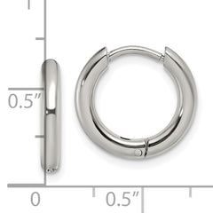 Chisel Stainless Steel Polished 2.5mm Hinged Hoop Earrings