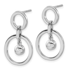 Sophia Jewelers Stainless Steel CZ Dangle Earrings Polished Elegant Design