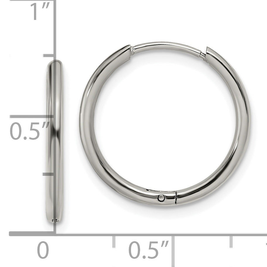 Chisel Stainless Steel Polished 1.6mm Hinged Hoop Earrings