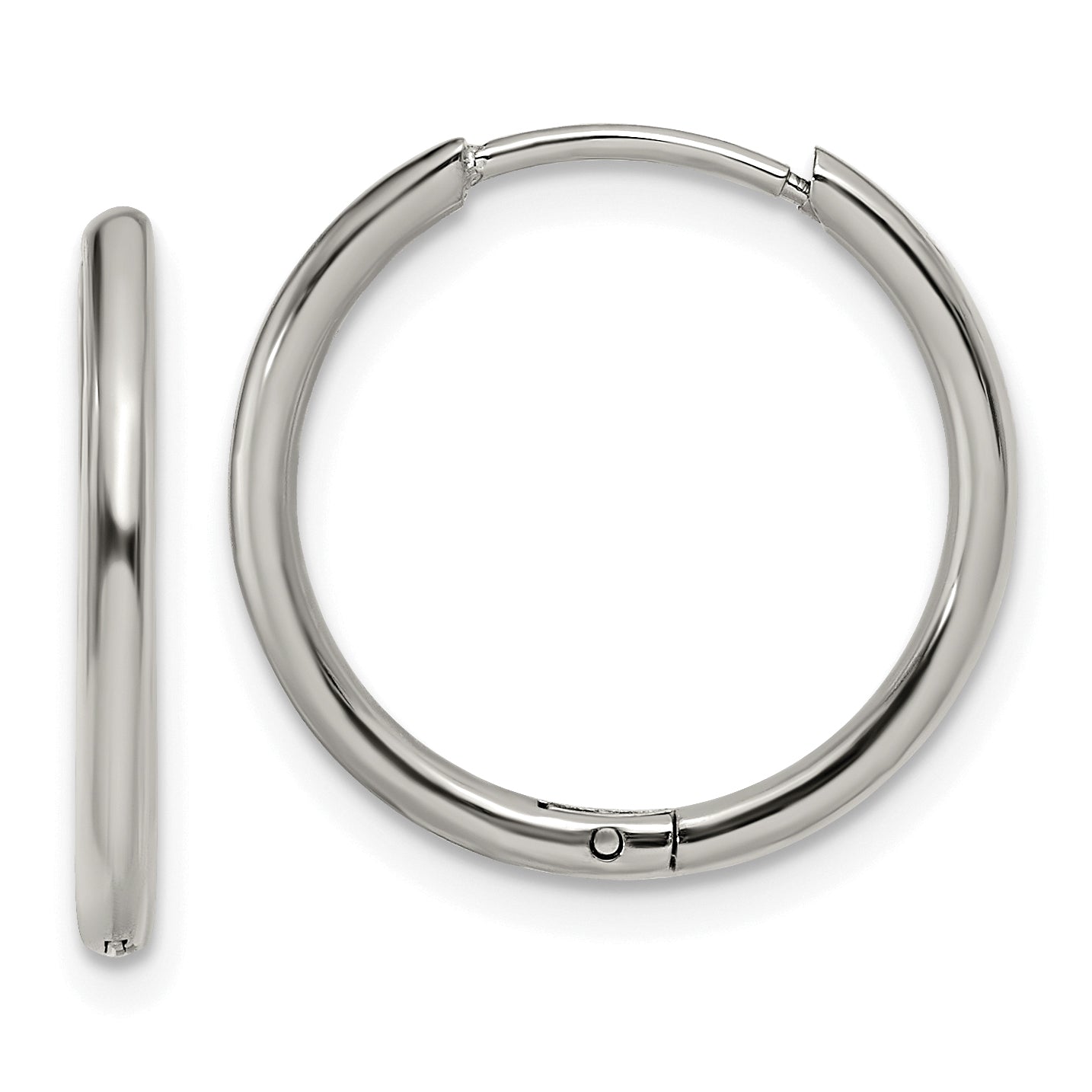 Chisel Stainless Steel Polished 1.6mm Hinged Hoop Earrings