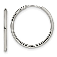 Chisel Stainless Steel Polished 1.6mm Hinged Hoop Earrings