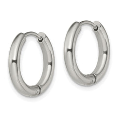 Chisel Stainless Steel Polished 3mm Hinged Hoop Earrings