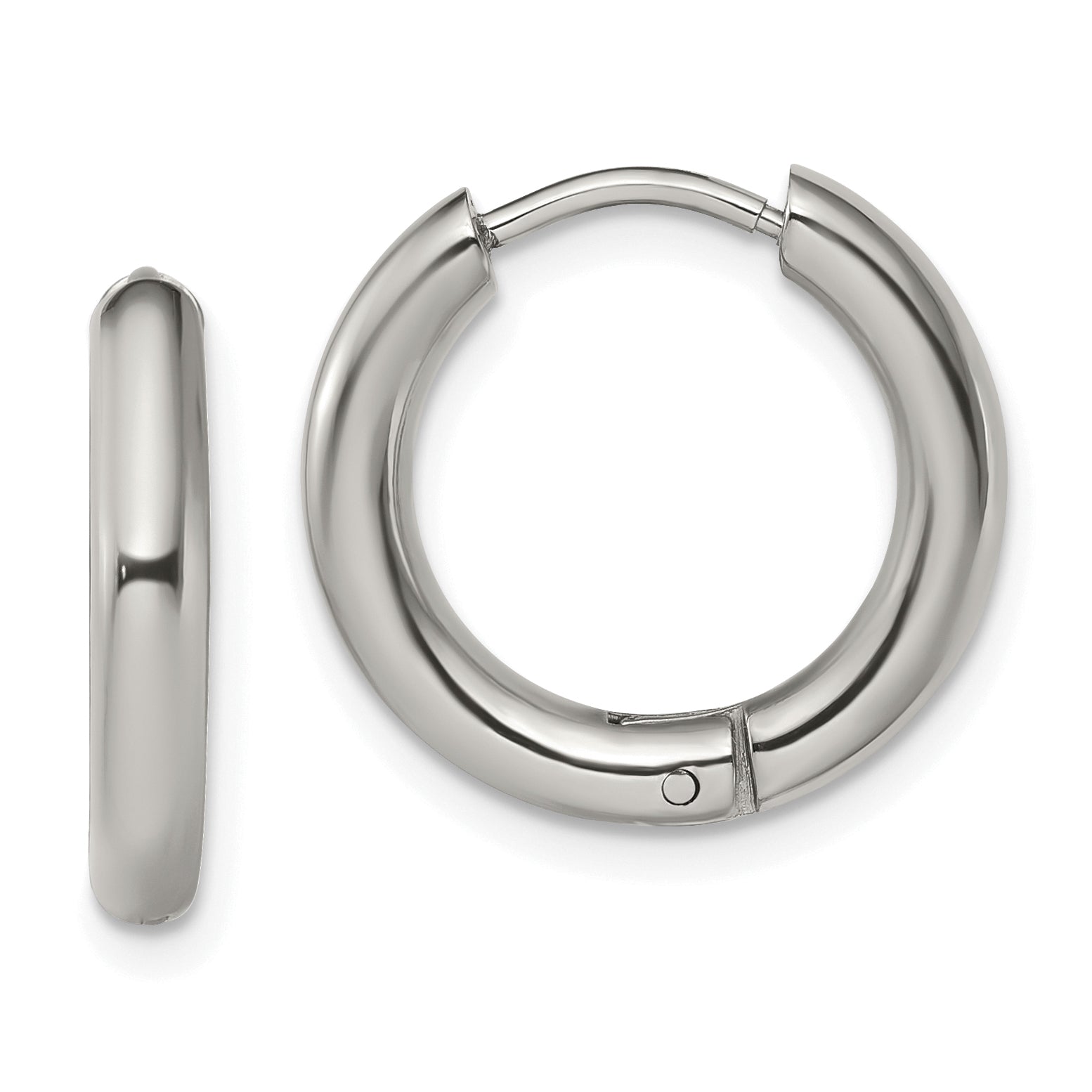 Chisel Stainless Steel Polished 3mm Hinged Hoop Earrings