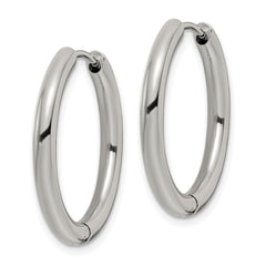 Chisel Stainless Steel Polished 3mm Hinged Hoop Earrings