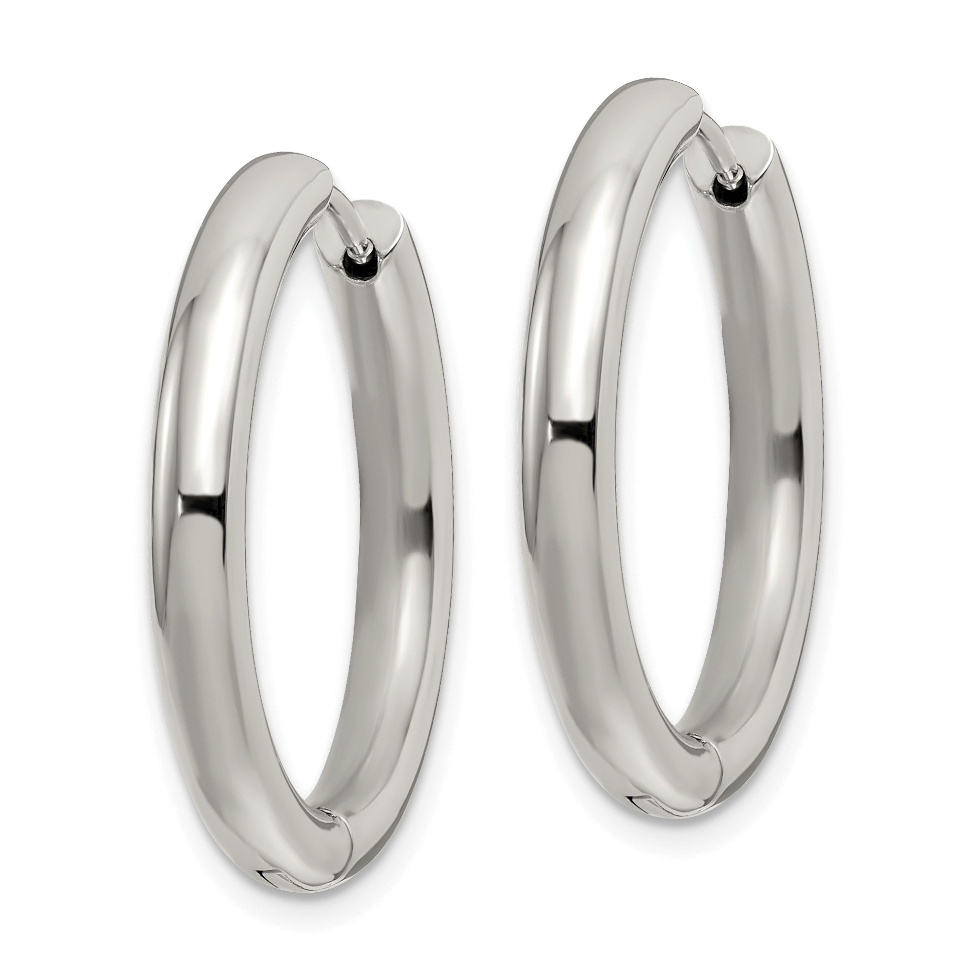 Chisel Stainless Steel Polished 3.5mm Hinged Hoop Earrings