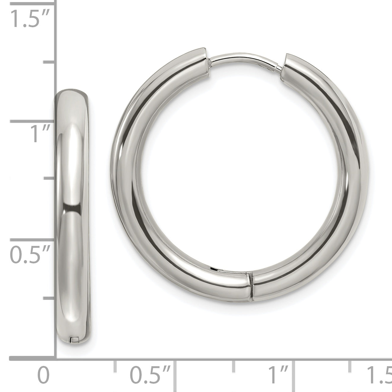 Chisel Stainless Steel Polished 3.5mm Hinged Hoop Earrings