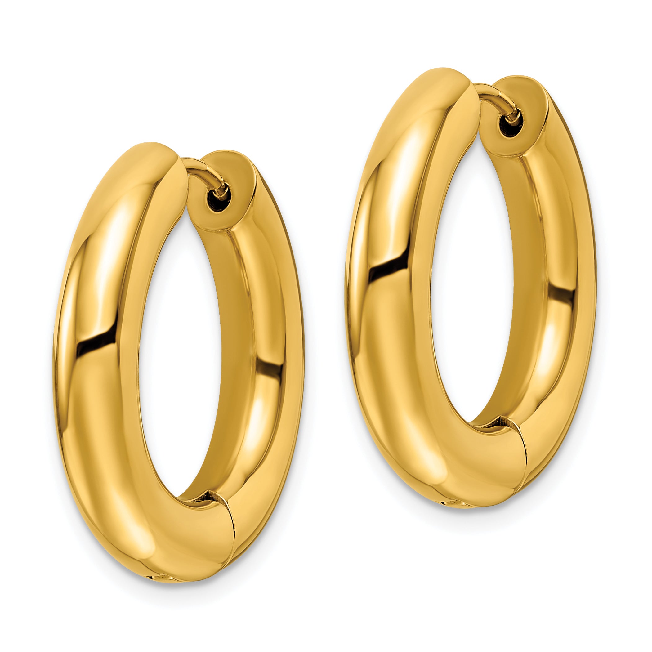 Chisel Stainless Steel Polished Yellow IP-plated 5mm Hinged Hoop Earrings