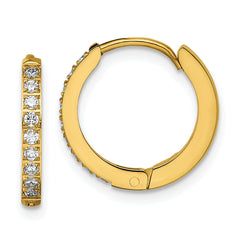 Chisel Stainless Steel Polished Yellow IP-plated with Preciosa Crystal Hinged Hoop Earrings