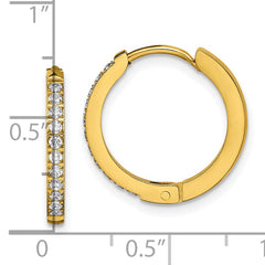 Chisel Stainless Steel Polished Yellow IP-plated with Preciosa Crystal Hinged Hoop Earrings