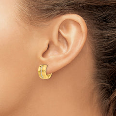 Chisel Stainless Steel Polished Yellow IP-plated with Preciosa Crystal Hinged Hoop Earrings