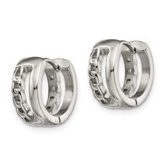 Chisel Stainless Steel Polished 6.5mm Huggie Hinged Hoop Earrings