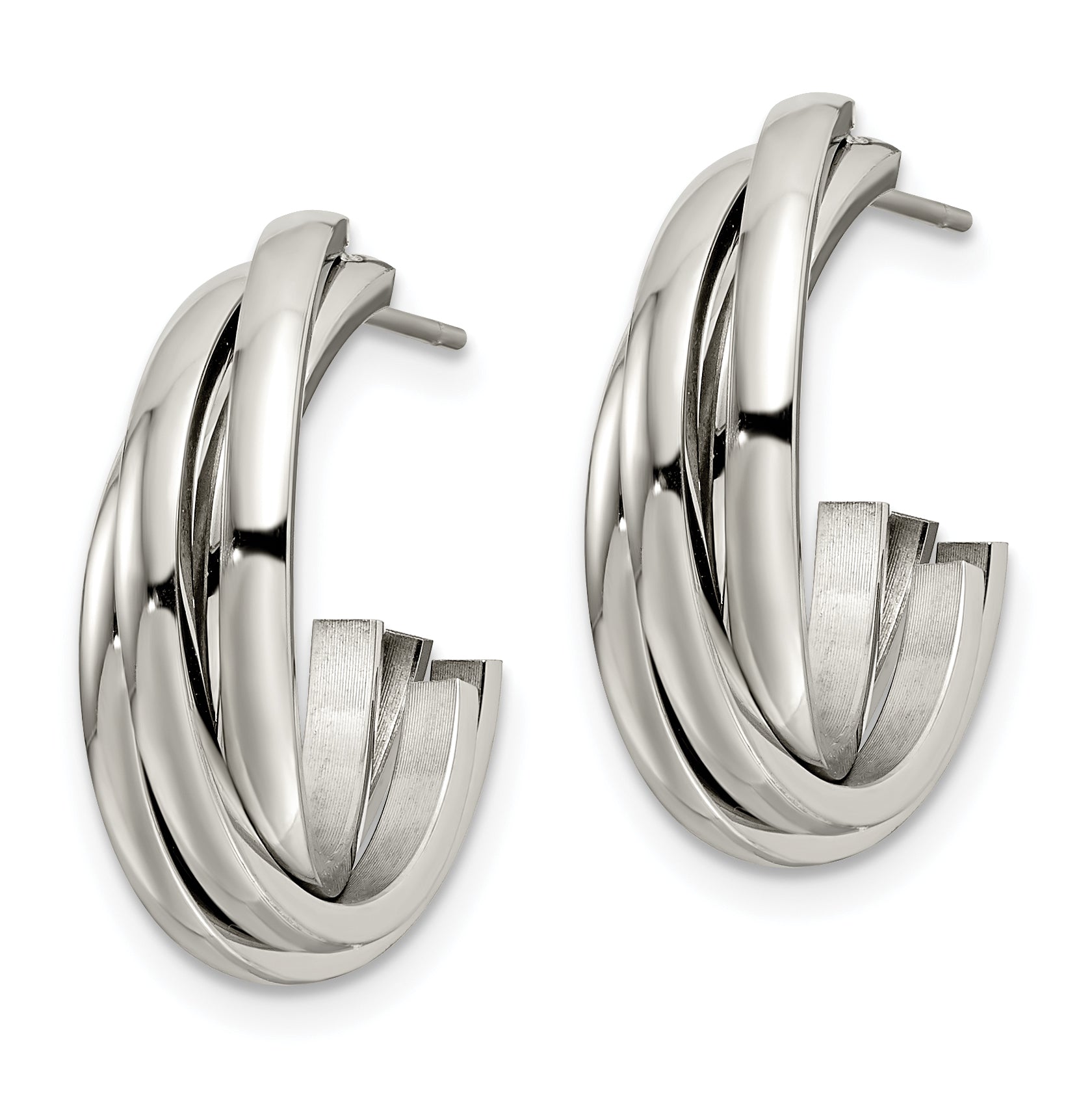 Chisel Stainless Steel Polished Post Hoop Earrings