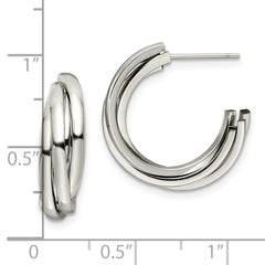 Chisel Stainless Steel Polished Post Hoop Earrings