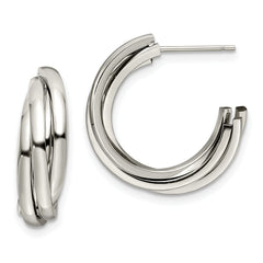 Chisel Stainless Steel Polished Post Hoop Earrings