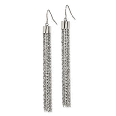 Chisel Stainless Steel Polished Multi Strand Chain Dangle Earrings