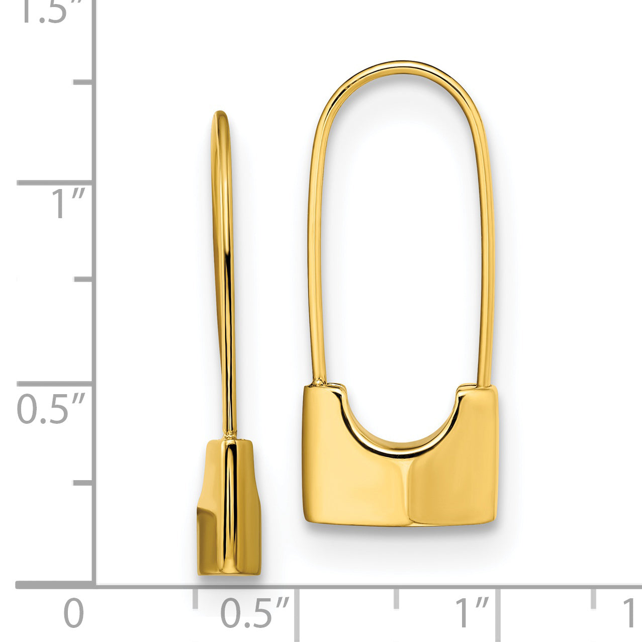 Chisel Stainless Steel Polished Yellow IP-plated Lock Earrings