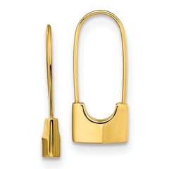 Chisel Stainless Steel Polished Yellow IP-plated Lock Earrings